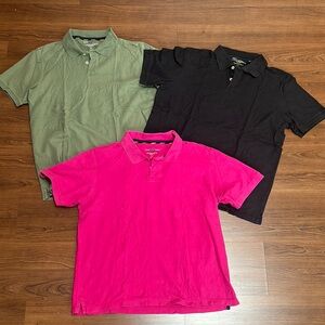 Men's Polo Shirt Set - Black, Pink, Green